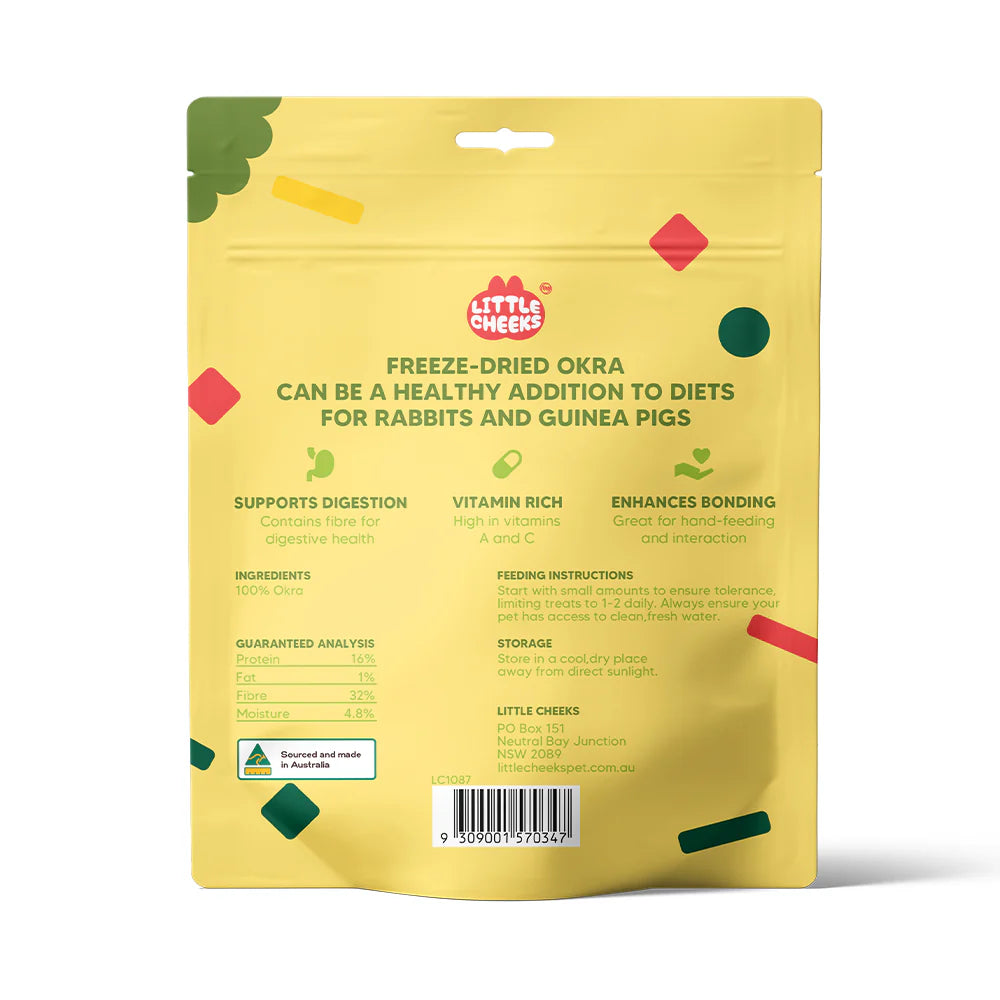 Little Cheeks Freeze Dried Okra for Small Animals 15g