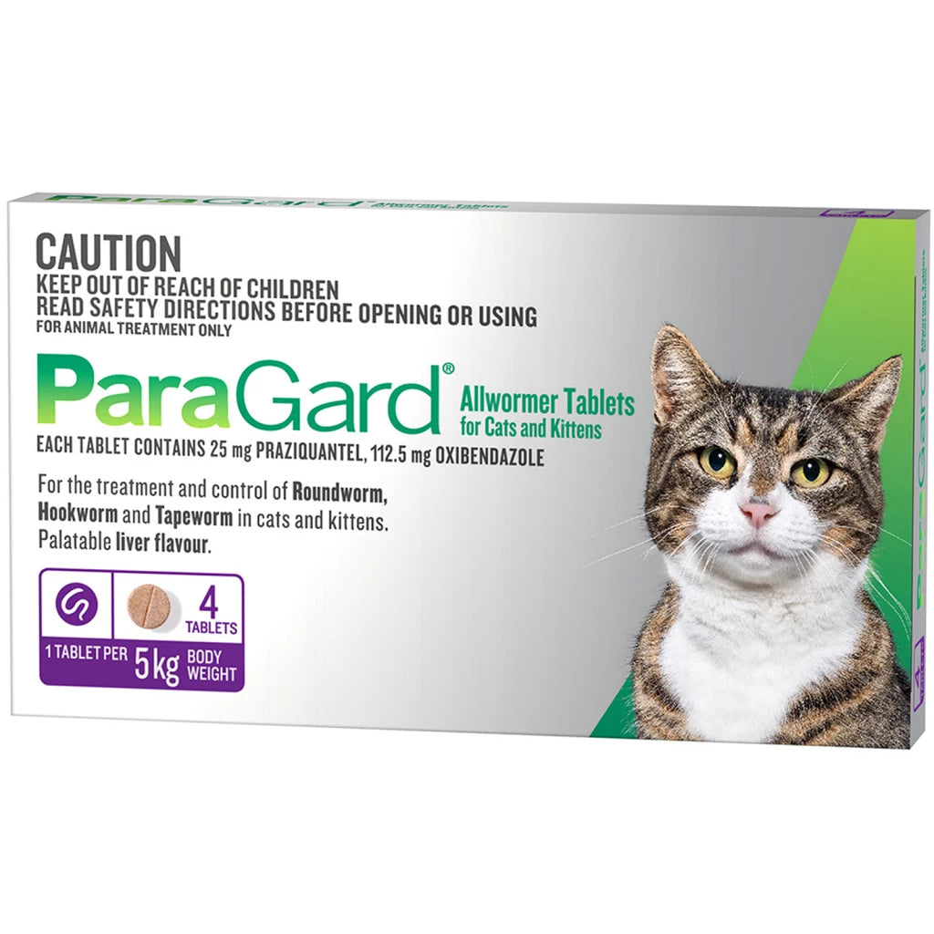 ParaGard Allwormer Tablets For Cats Up To 5kg 4 Tablets