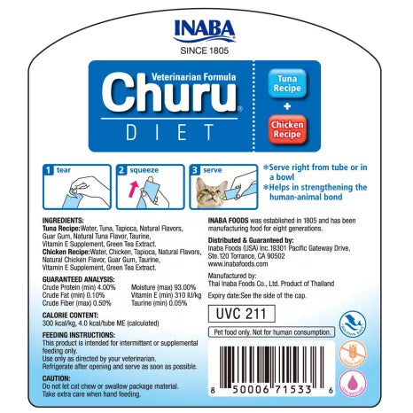 INABA Cat Churu Diet Tuna & Chicken Recipe 50pcs