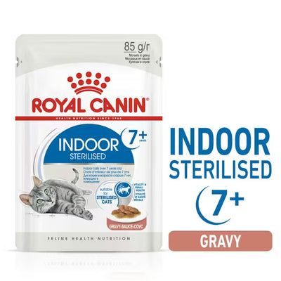 ROYAL CANIN Indoor 7+ Gravy Wet Cat Food 85g x 12