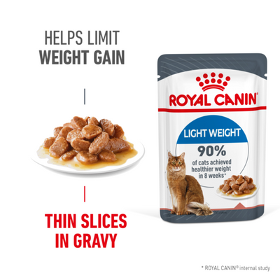 ROYAL CANIN Light Weight Care Gravy Wet Cat Food 85g x 12
