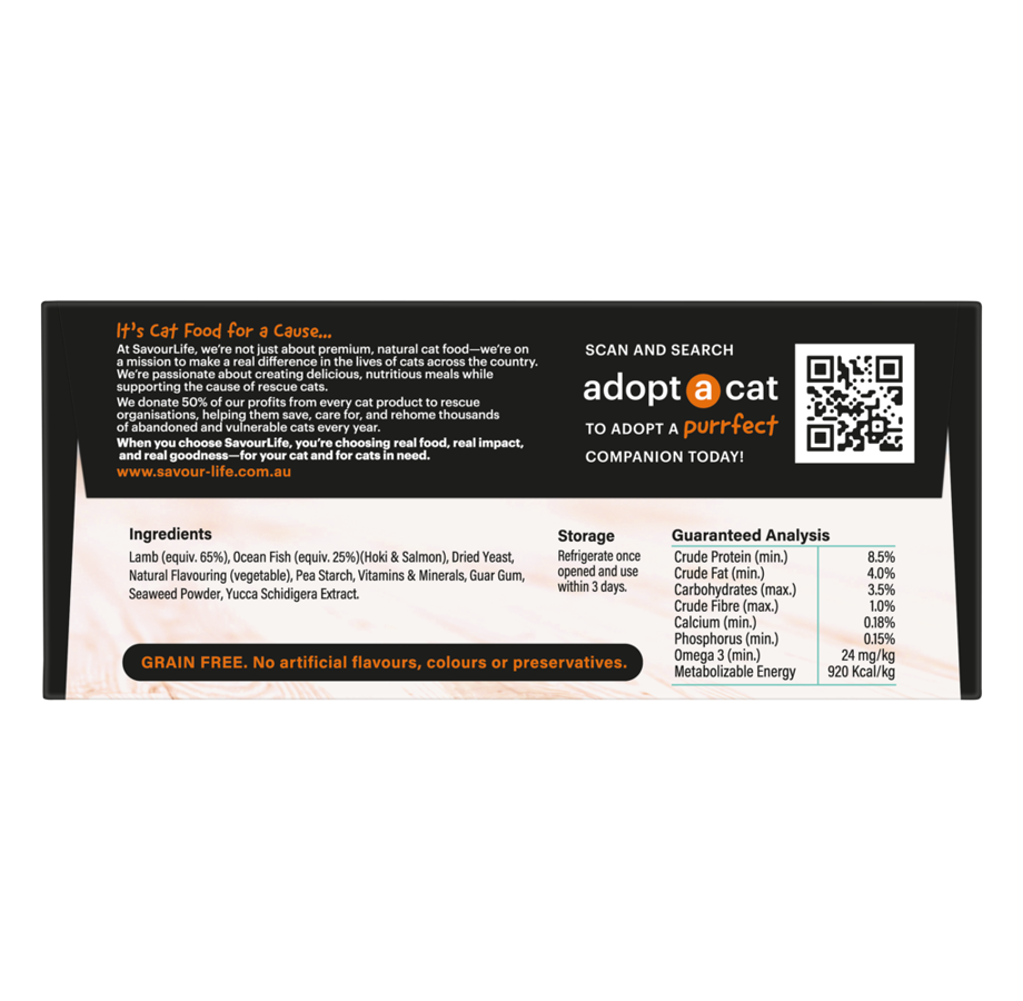 SavourLife Adult Cat Wet Food Lamb & Ocean Fish Pâté