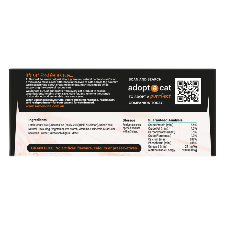 SavourLife Adult Cat Wet Food Lamb & Ocean Fish Pâté