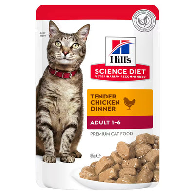 Hill's Science Diet Adult Cat Wet Food Tender Chicken Dinner 85g x 12