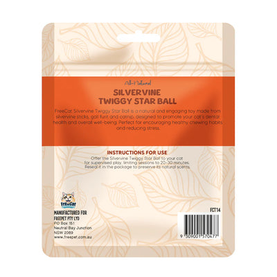 Freecat - All-Natural Silvervine Twiggy Star Ball Cat Toy