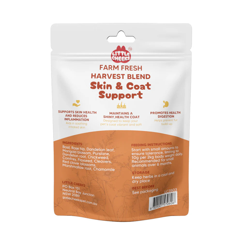 Little Cheeks Farm Fresh Harvest Blend Skin & Coat Support 50g For Rabbits & Guinea Pigs