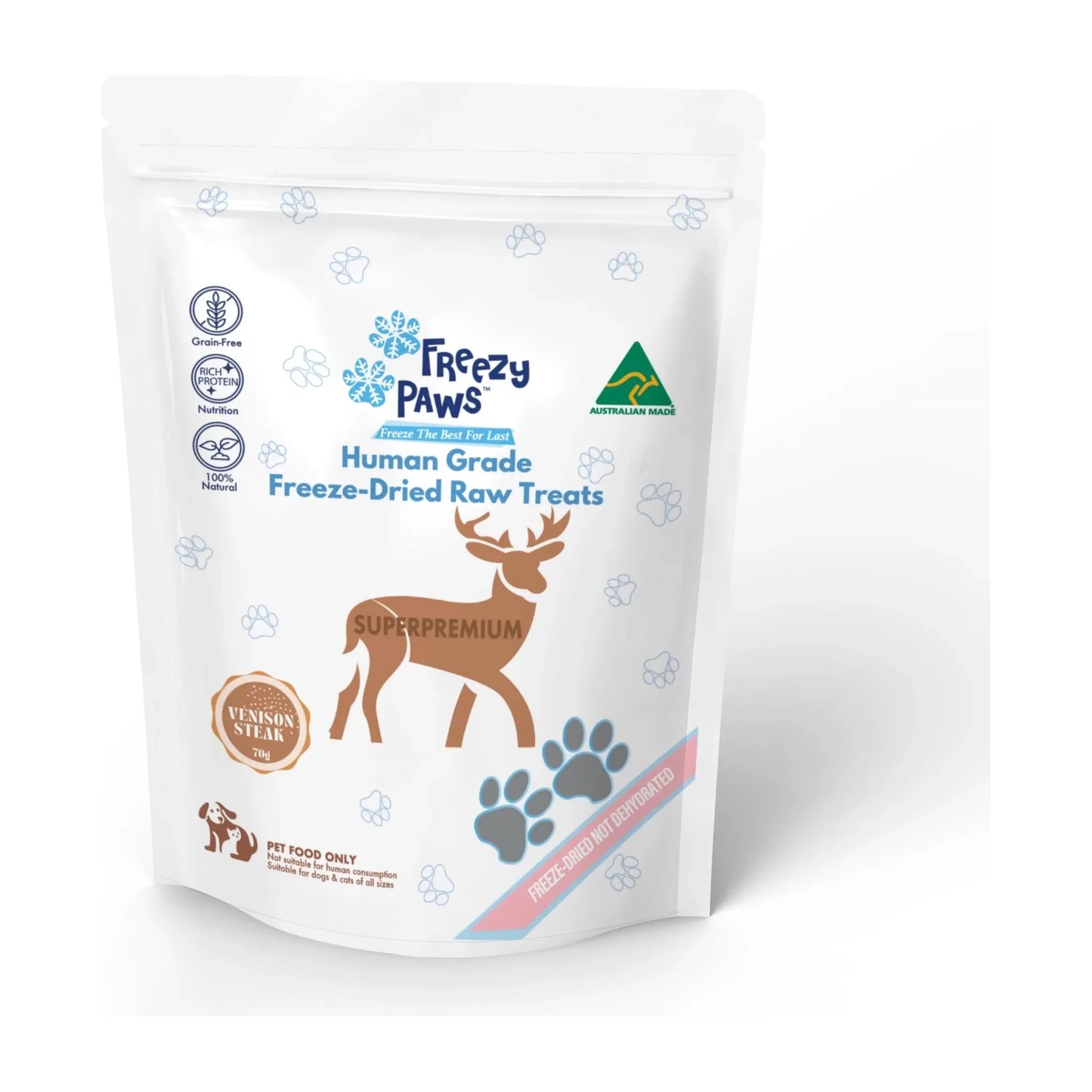 Freezy Paws - Freeze-Dried Venison Steak Raw Treats 70g