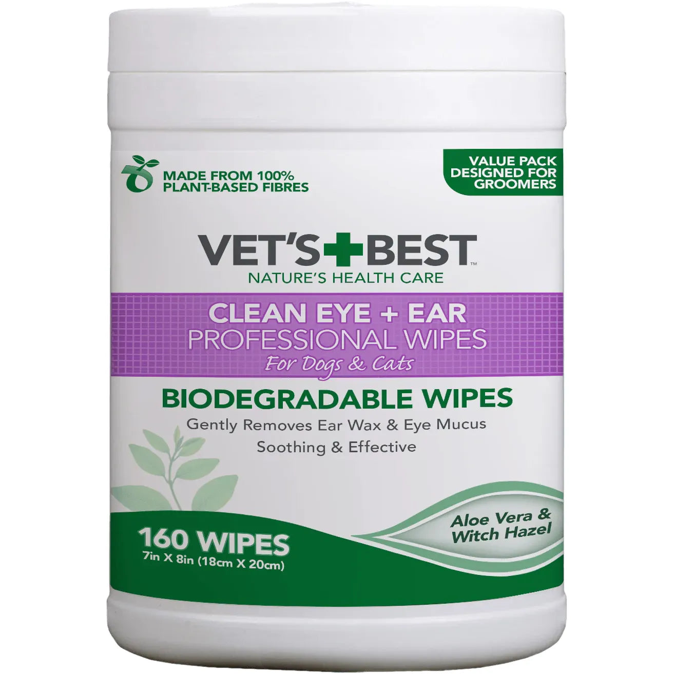 Vet’s Best Clean Eye + Ear Professional Wipes for Dogs & Cats 160pc
