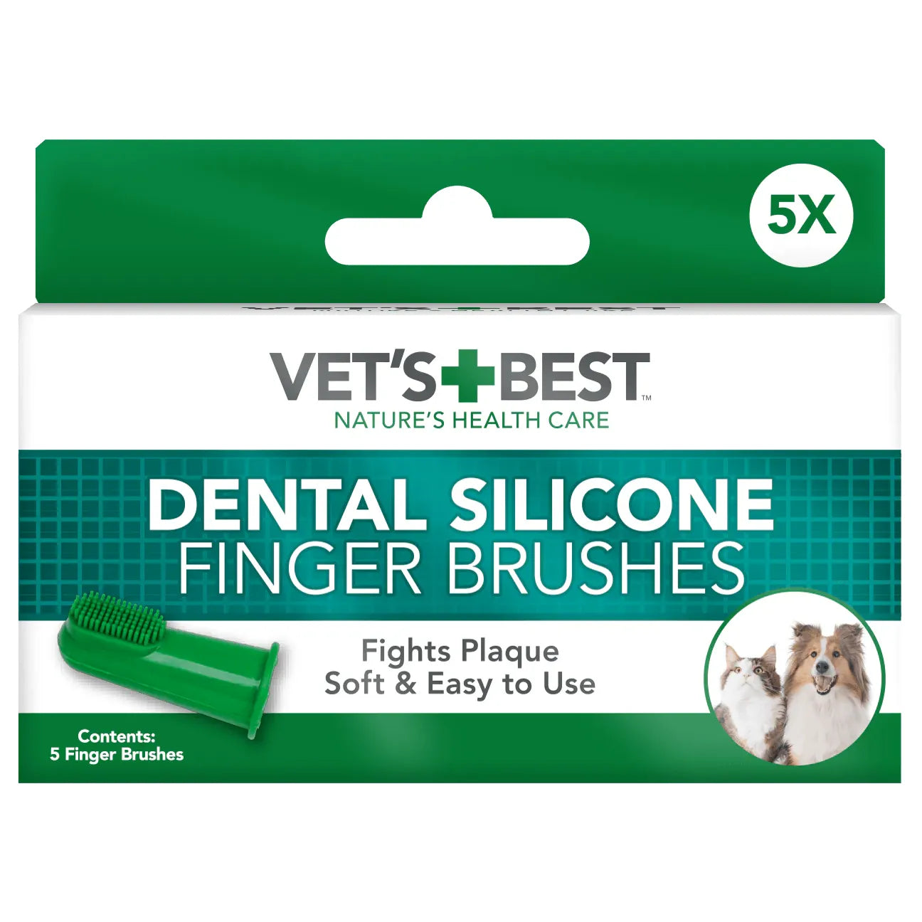 Vet's Best Dental Silicone Finger Toothbrushes For Dogs and Cats (5pcs)