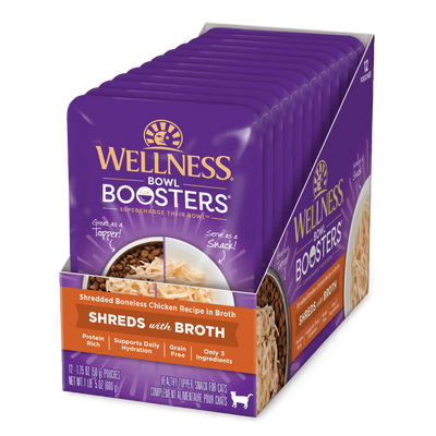 WELLNESS Core Wet Cat Food Bowl Boosters Shredded Chicken In Broth