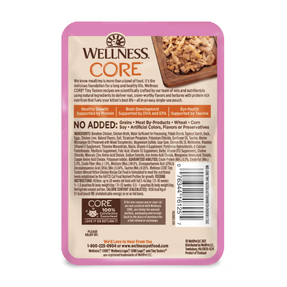 WELLNESS Core Wet Cat Food Tiny Tasters Minced Chicken For Kitten