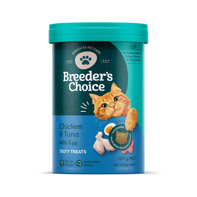 Breeder's Choice Cat Treats Chicken Tuna & Egg 120g