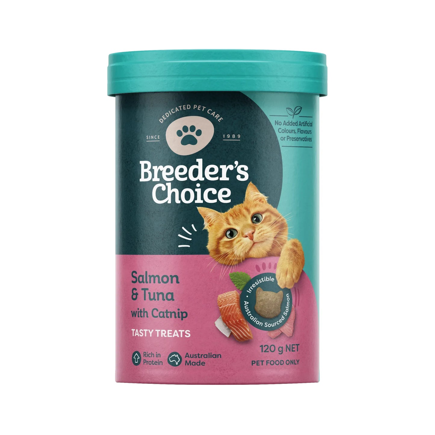 Breeder's Choice Cat Treats Salmon & Tuna with Catnip 120g