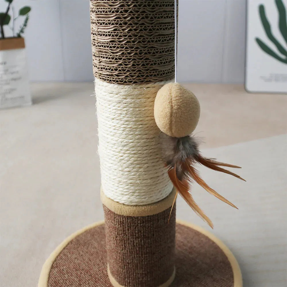 CATIO Sisal Cat Scratching Post with Hanging Cat Toy