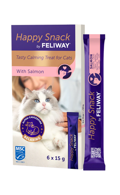 FELIWAY Cat Treat Happy Snack Calming Treat Salmon 15g x 6