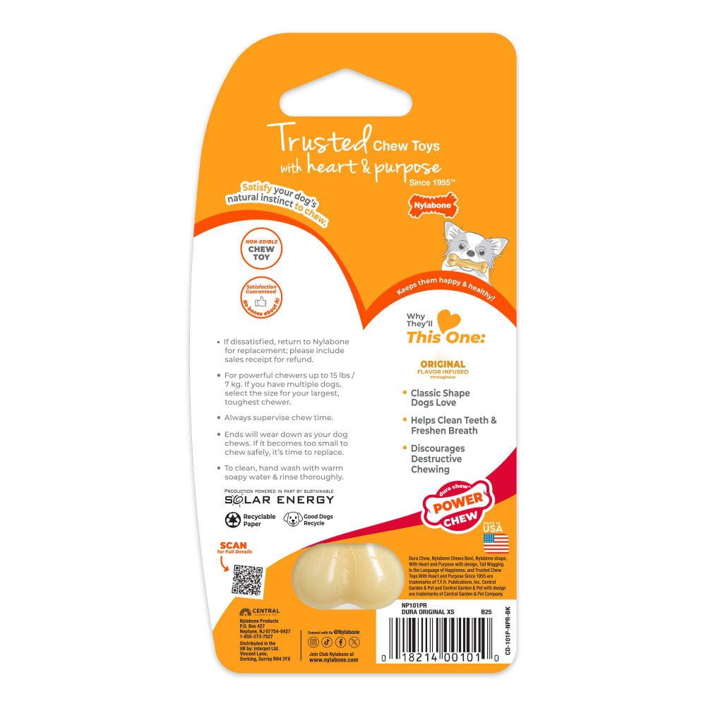 Nylabone Dog Chew Toy Power Chew Original Bone - Orginal Falvour