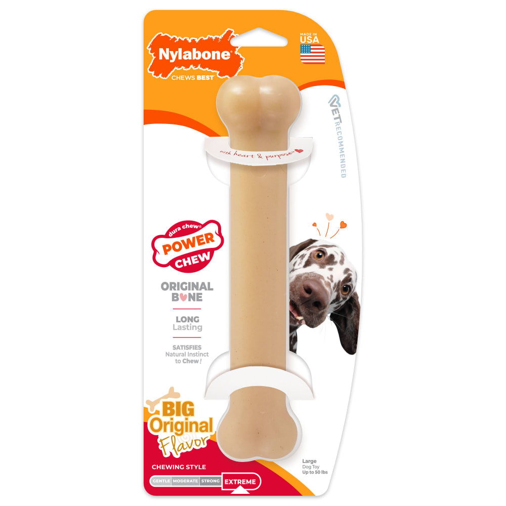 Nylabone Dog Chew Toy Power Chew Original Bone - Orginal Falvour
