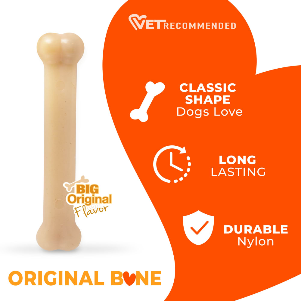 Nylabone Dog Chew Toy Power Chew Original Bone - Orginal Falvour