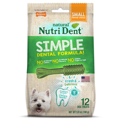 Nylabone Nutri Dent SIMPLE Fresh Breath Flavored Dental Chews Small 12 Pack