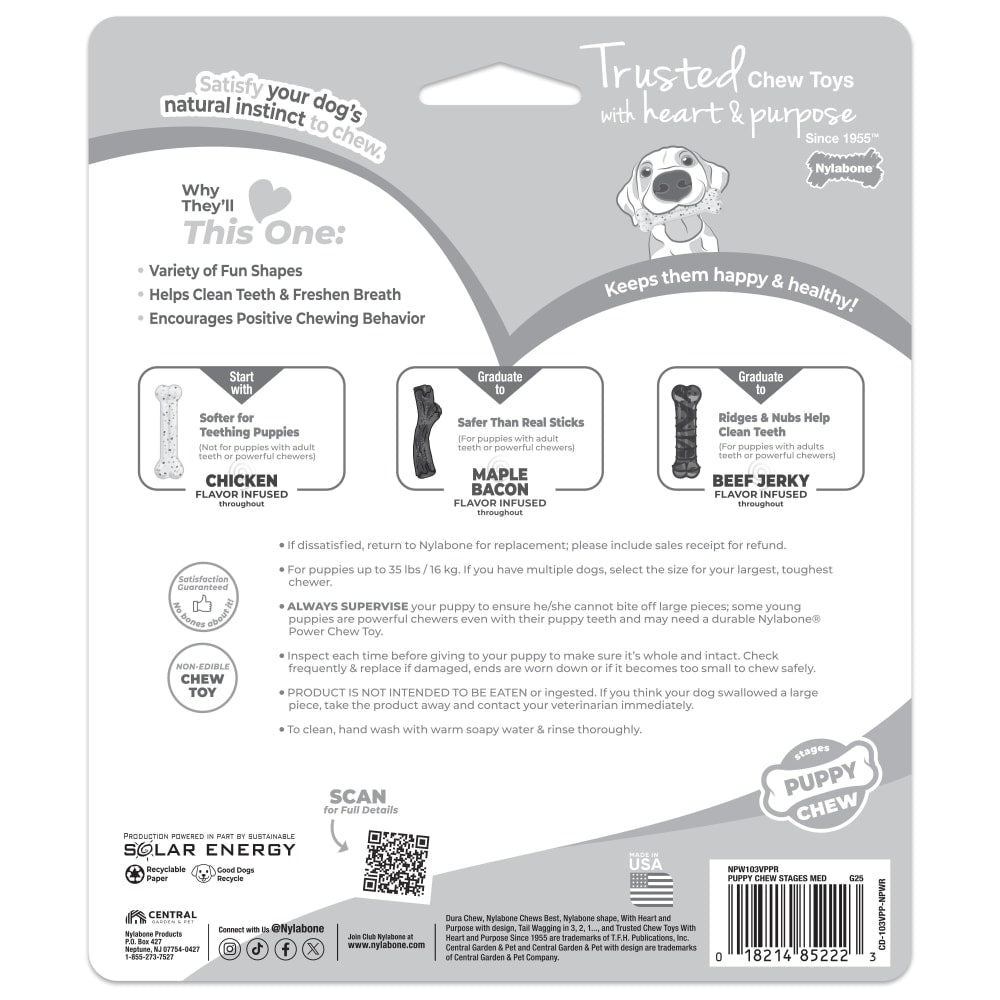 Nylabone Puppy Chew Triple Stages Chew Toy Pack
