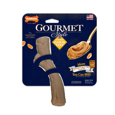 Nylabone Dog Chew Toy Strong Chew Gourmet Style Stick - Peanut Butter