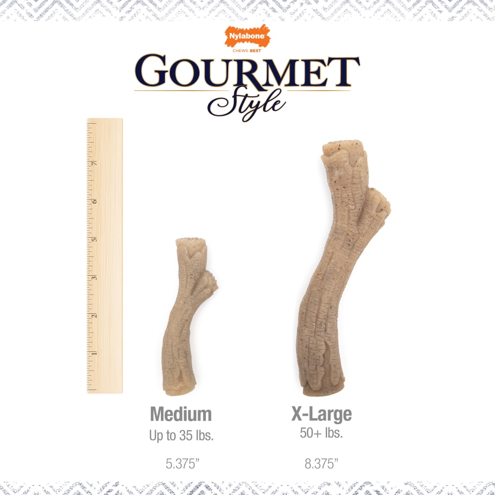 Nylabone Dog Chew Toy Strong Chew Gourmet Style Stick - Peanut Butter