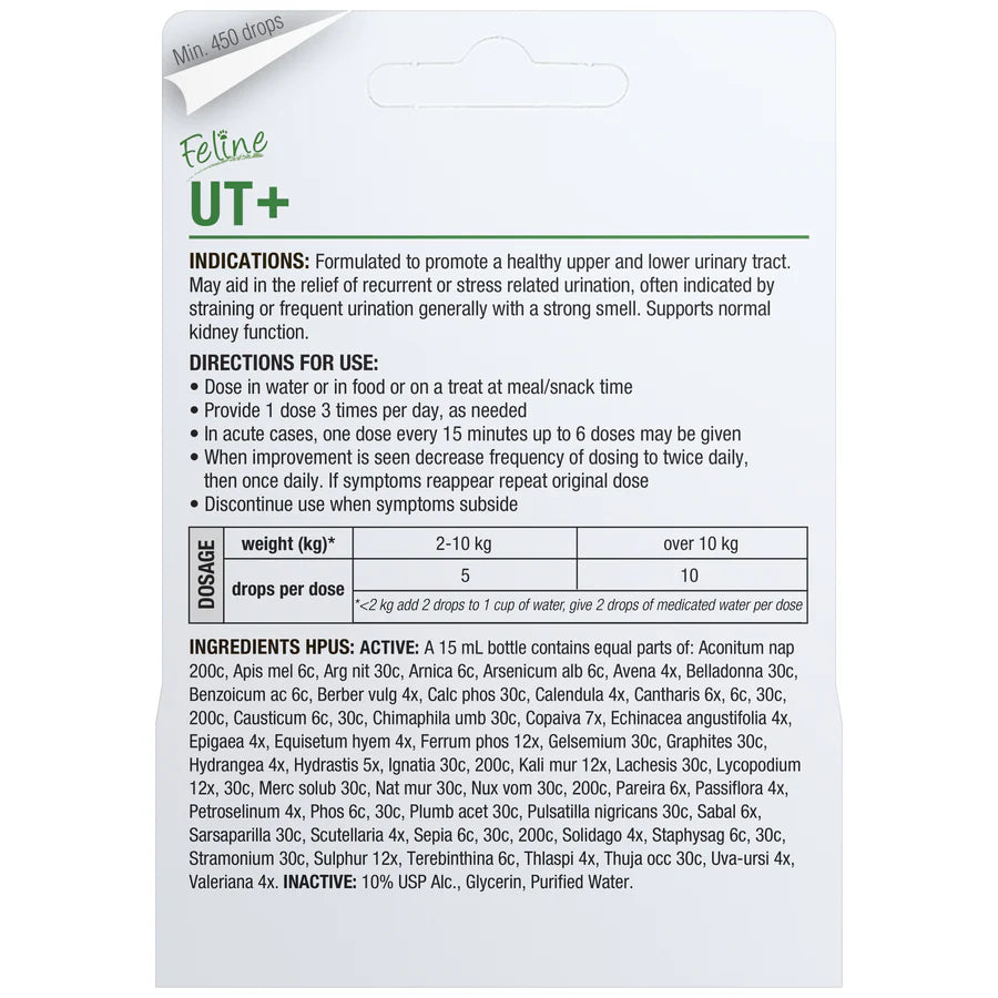 HomeoPet Feline UT+ Cat Drops 15ml