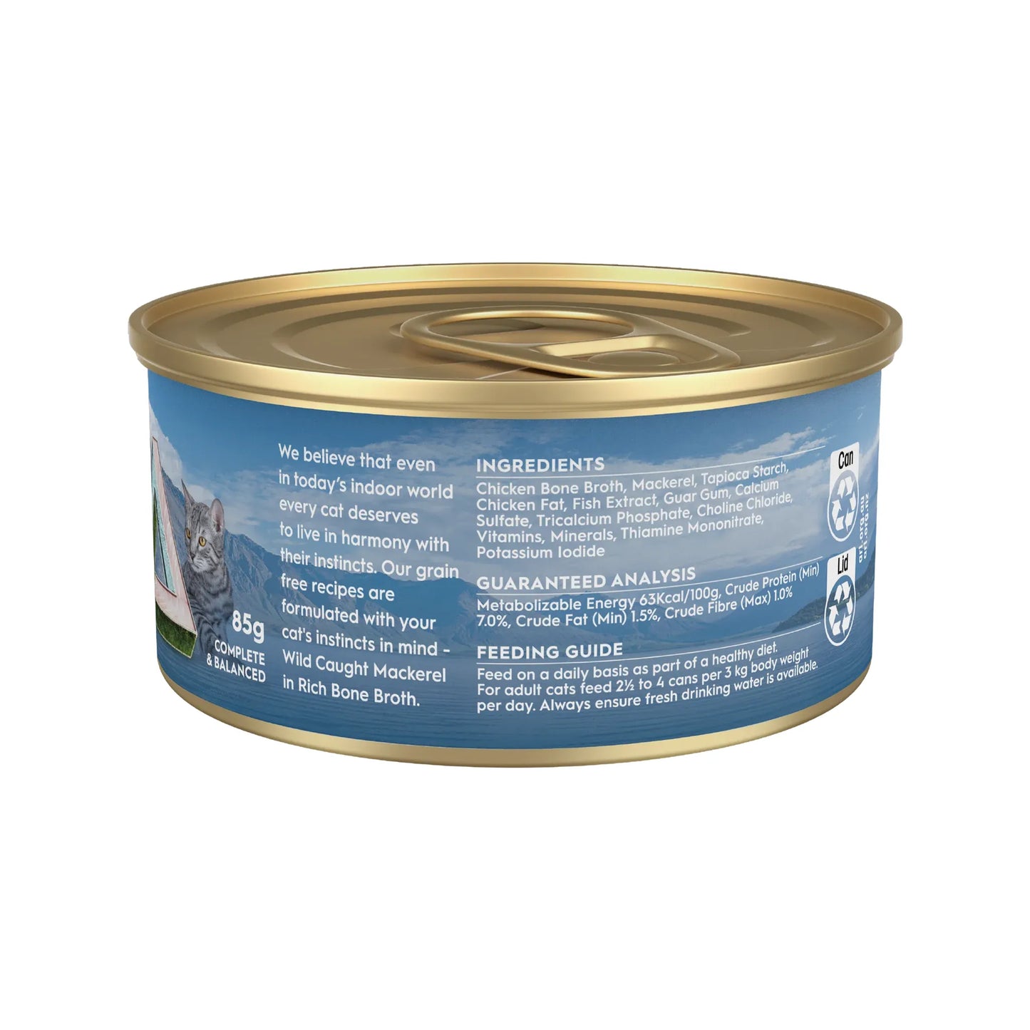 TRILOGY™ Adult Cat Wet Food - WILD CAUGHT MACKEREL IN BONE BROTH