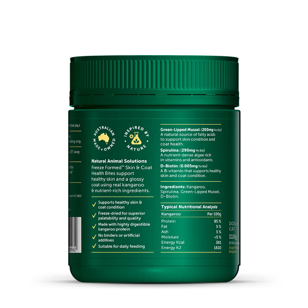 NAS Natural Animal Solutions - Freeze Formed ™ Skin & Coat Health Bites For Dogs and Cats