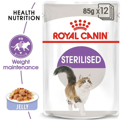 ROYAL CANIN Sterilised Adult Jelly Wet Cat Food 85g x 12