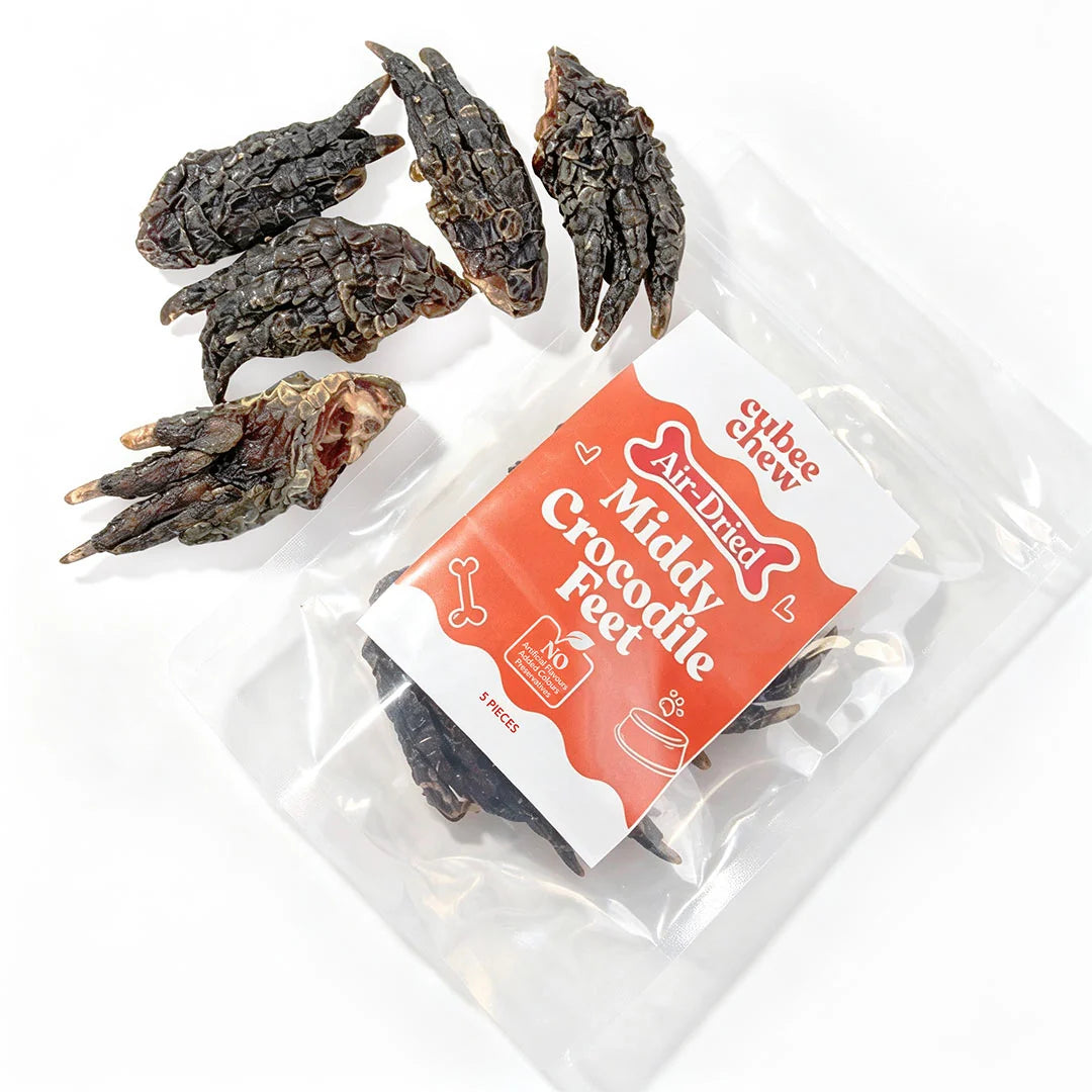 Cubee Chew Dog Treats Air-Dried Middy Crocodile Feet 5pcs