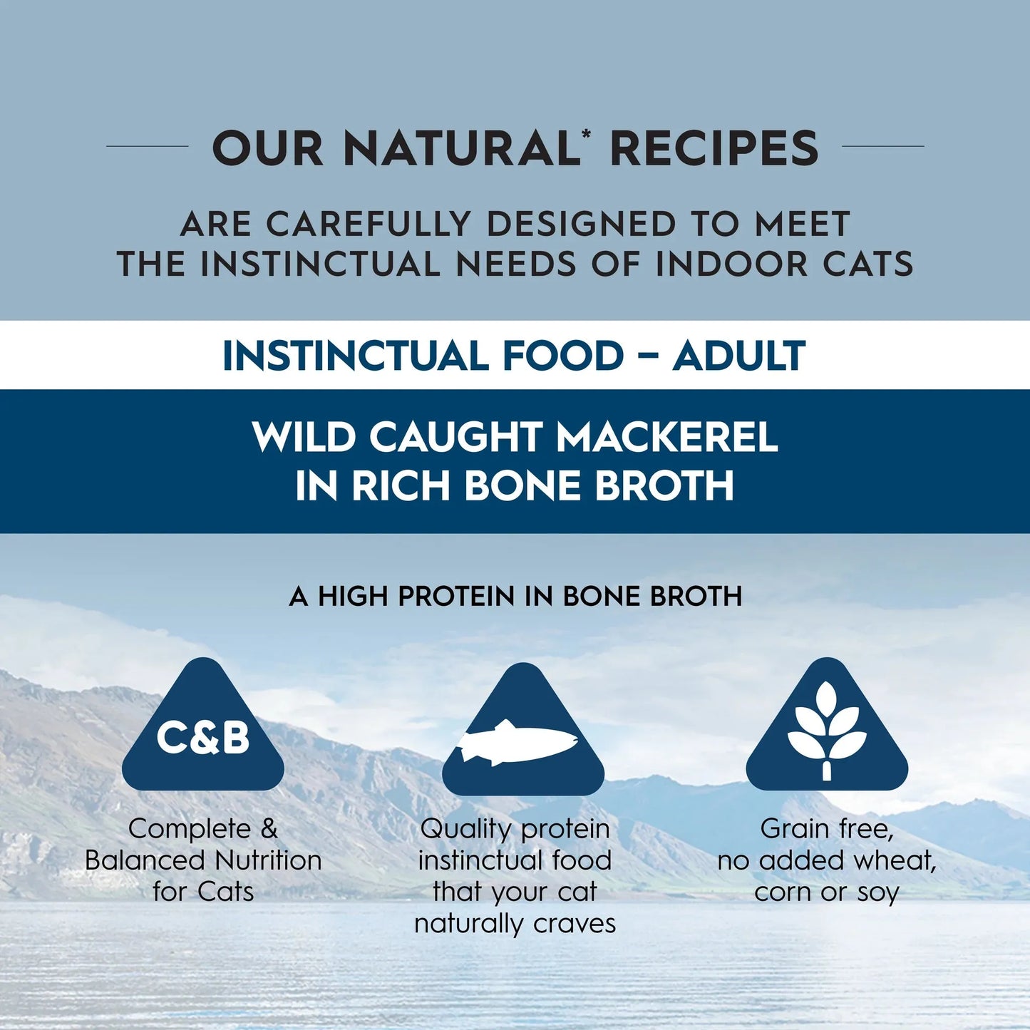 TRILOGY™ Adult Cat Wet Food - WILD CAUGHT MACKEREL IN BONE BROTH