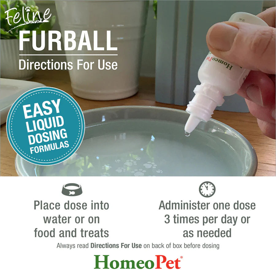 HomeoPet Feline Furball Cat Drops 15ml