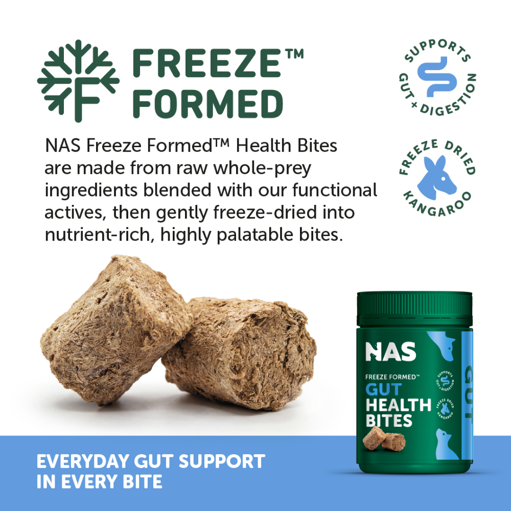 NAS Natural Animal Solutions - Freeze Formed ™ Gut Health Bites For Dogs and Cats