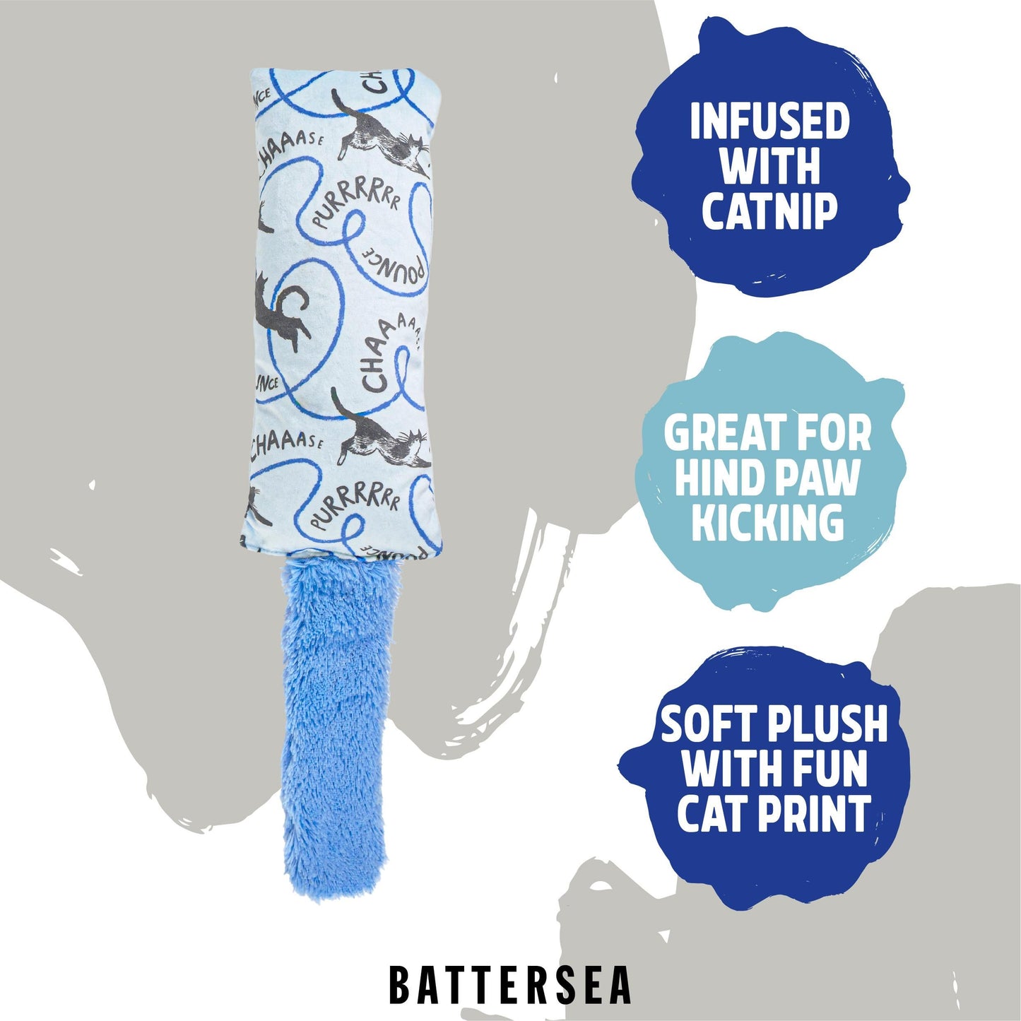 Rosewood Cat Toy BATTERSEA CATNIP KICKER (Cat Print)