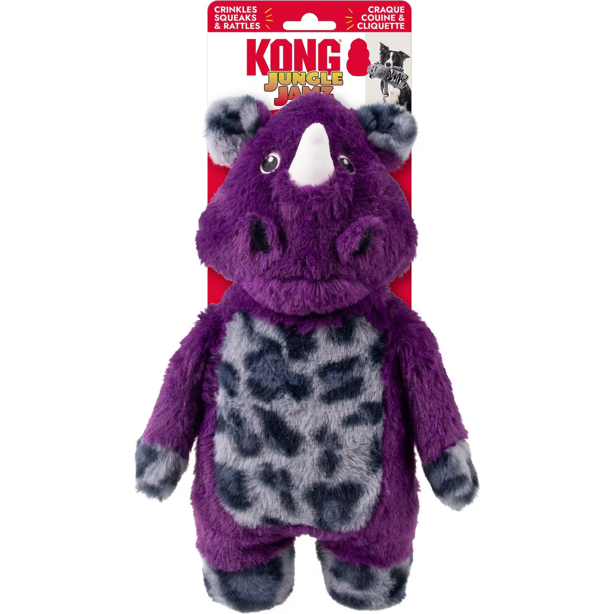 KONG Dog Toy Jungle Jamz Rhino