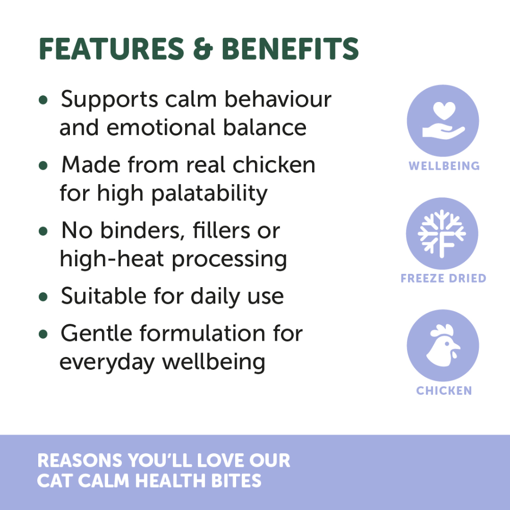 NAS Natural Animal Solutions - Freeze Formed ™ Feline Calm Health Bites For Cats