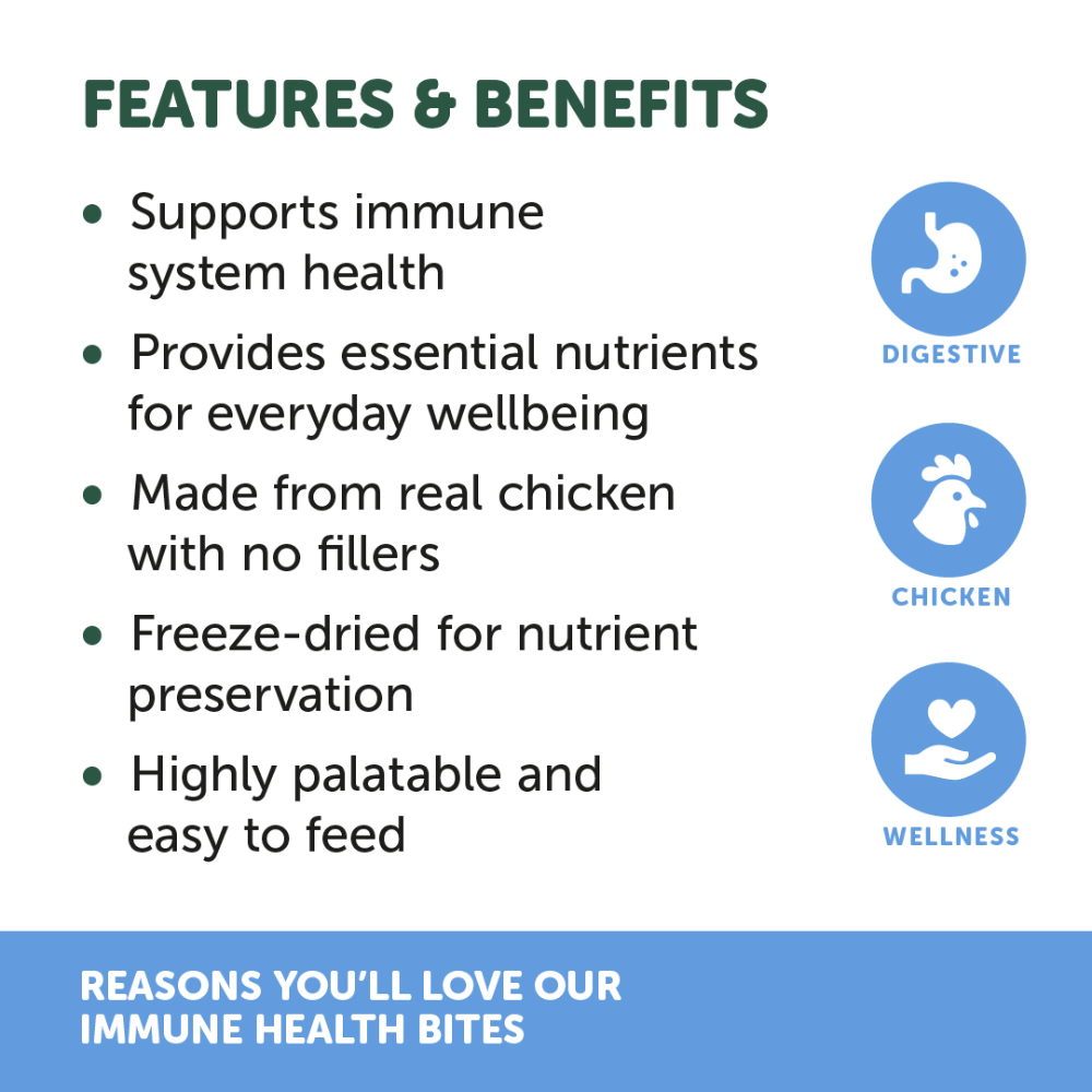 NAS Natural Animal Solutions - Freeze Formed ™ Feline Immune Health Bites For Cats