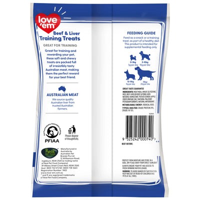 Love Em Dog Treats Beef and Liver Training Treats 200g