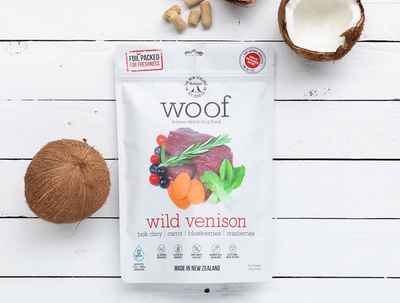 The New Zealand Natural Woof Freeze Dried Dog Food Wild Venison 280g