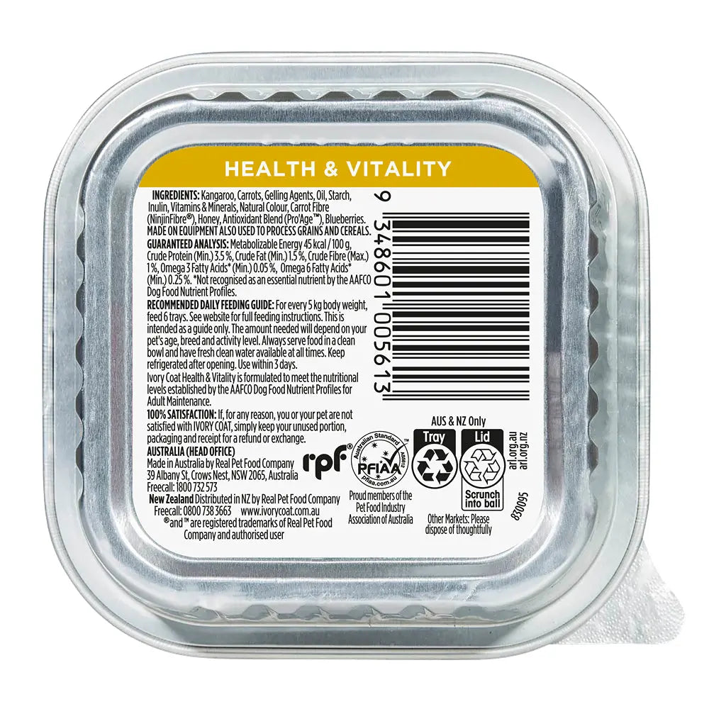 IVORY COAT - Inspired by Raw Health & Vitality Formula Dog Wet Food