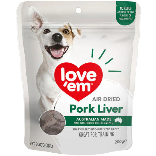 Love Em Dog Treats Pork Liver 200g