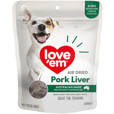 Love Em Dog Treats Pork Liver 200g