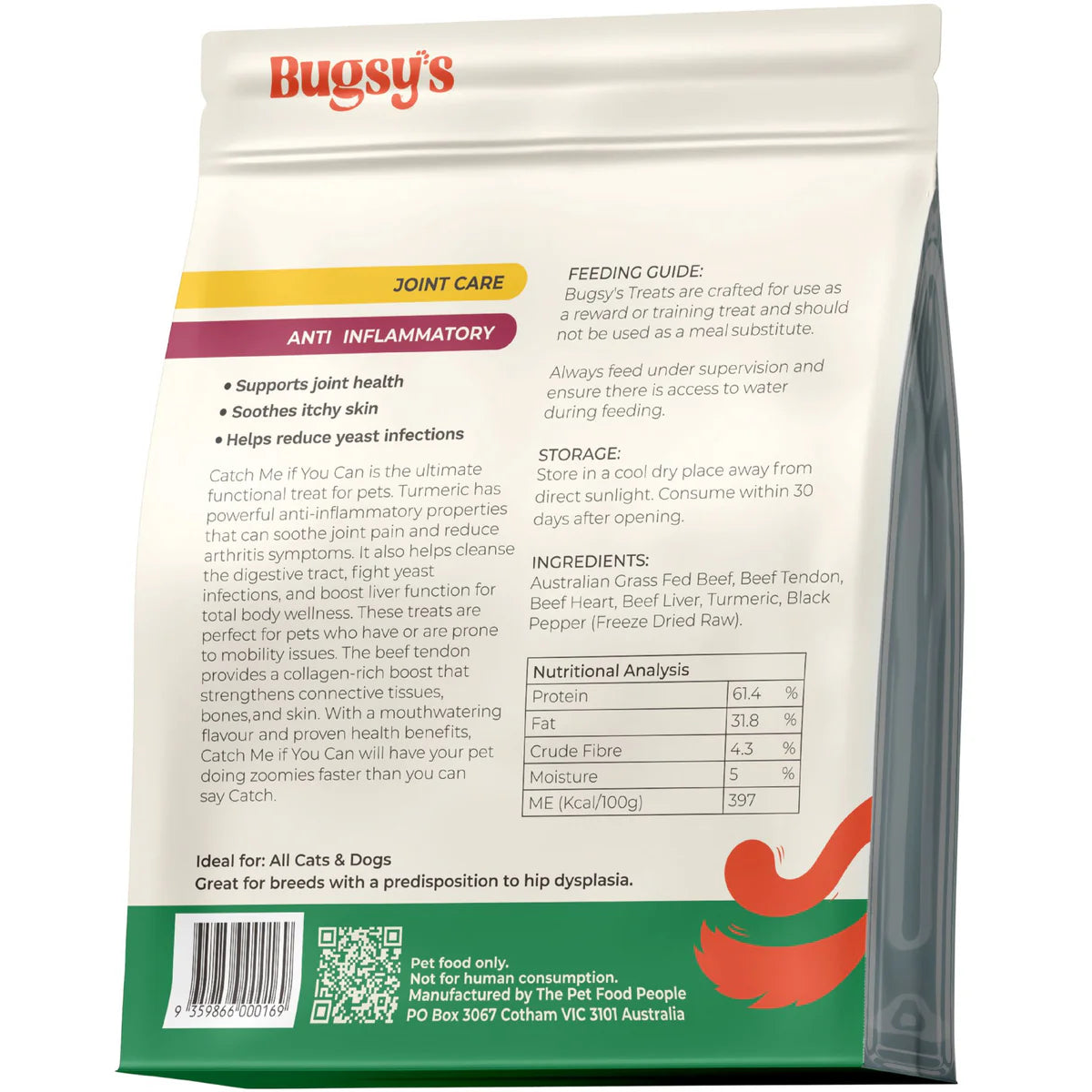 Bugsy's Freeze-Dried Pet Treat - Beef & Turmeric 70g