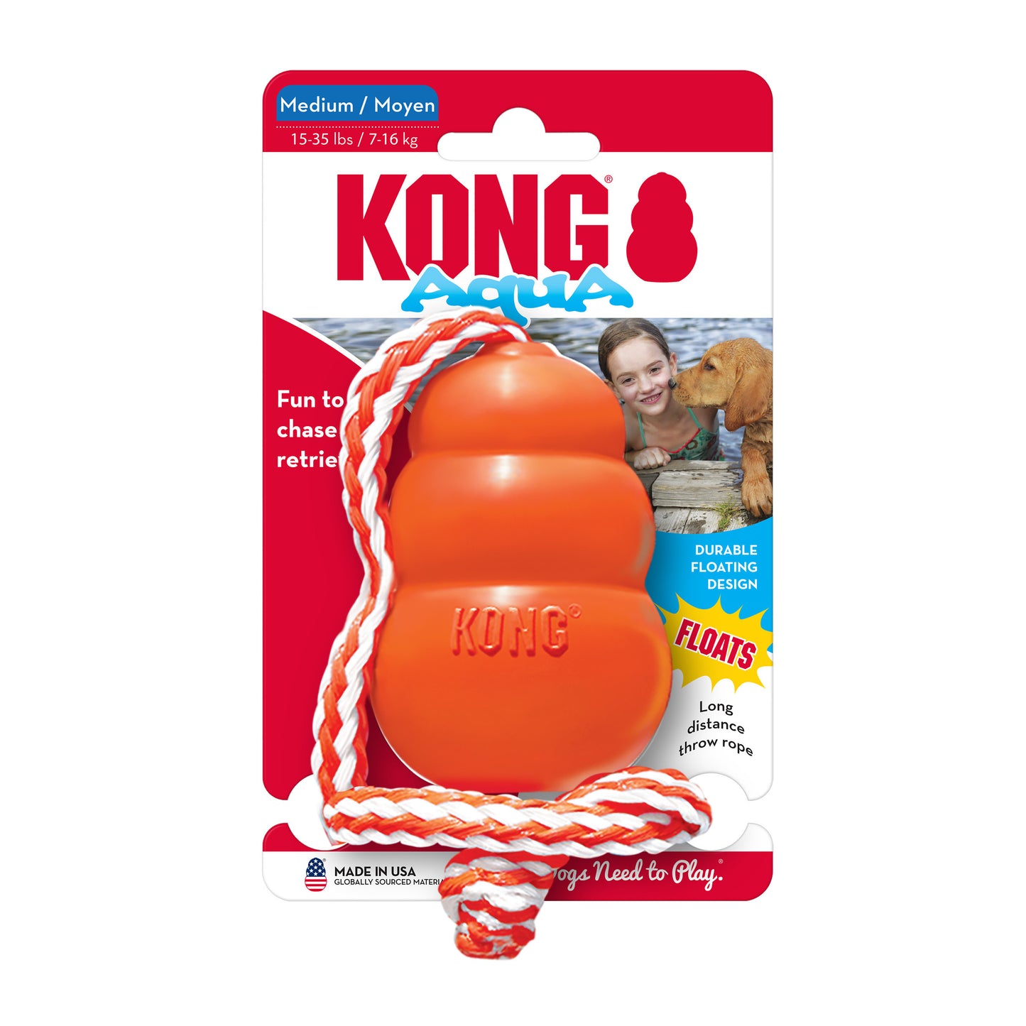 KONG Dog Toy Aqua Rope Water Float Toy