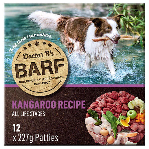 Doctor B's BARF Frozen Raw Dog Food Kangaroo Recipe 227G x 12