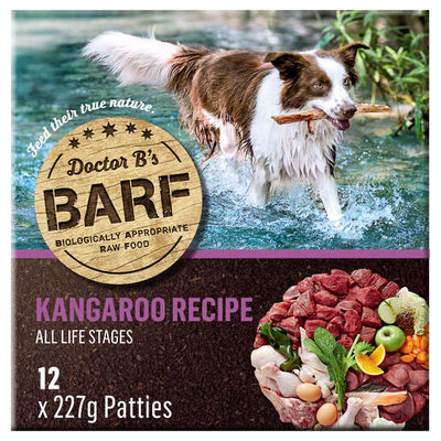 Doctor B's BARF Frozen Raw Dog Food Kangaroo Recipe 227G x 12