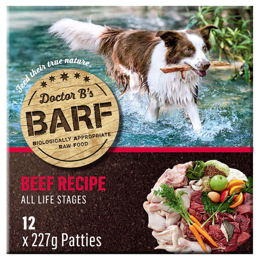 Doctor B's BARF Frozen Raw Dog Food Beef Recipe 227G x 12