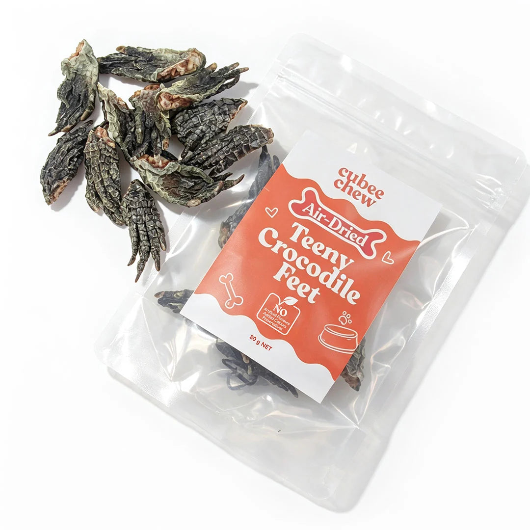 Cubee Chew Dog Treats Air-Dried Teeny Crocodile Feet 80g