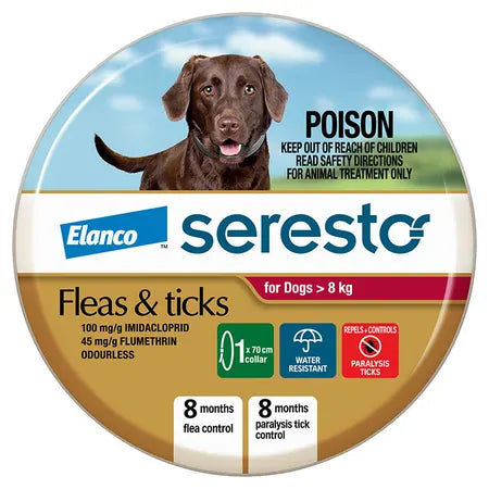 Elanco Seresto Flea & Tick Dog Collar Medium - Large Over 8Kgs